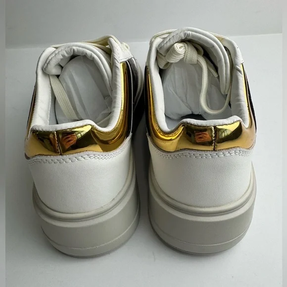 Roberto Cavalli leather White and Gold Women's Sneakers - Picture 9 of 13